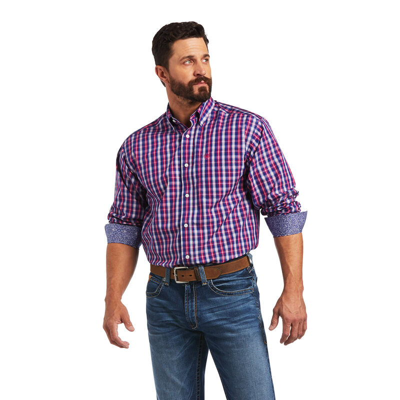 Ariat Hemden Herren - Wrinkle Free Siddharth Classic Fit Lila ( HZCPI-0591 )